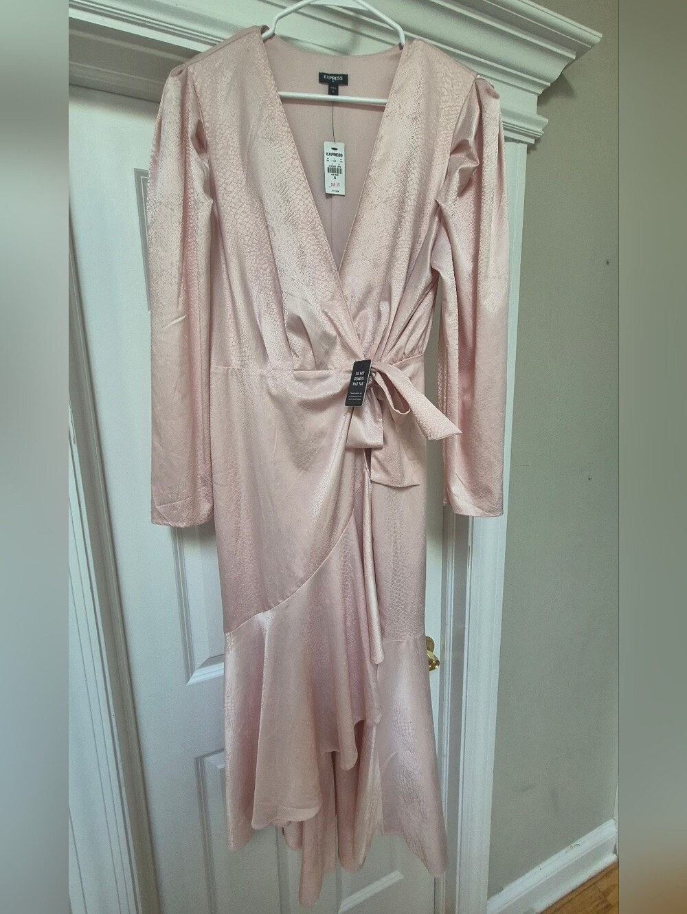 Zara Blush Long Sleeve Wrap Dress